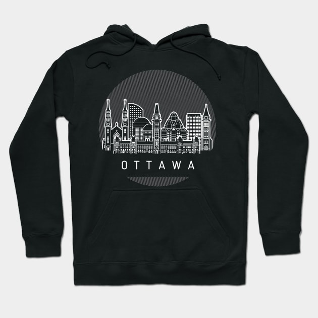 Ottawa Canada Skyline Hoodie by travel2xplanet